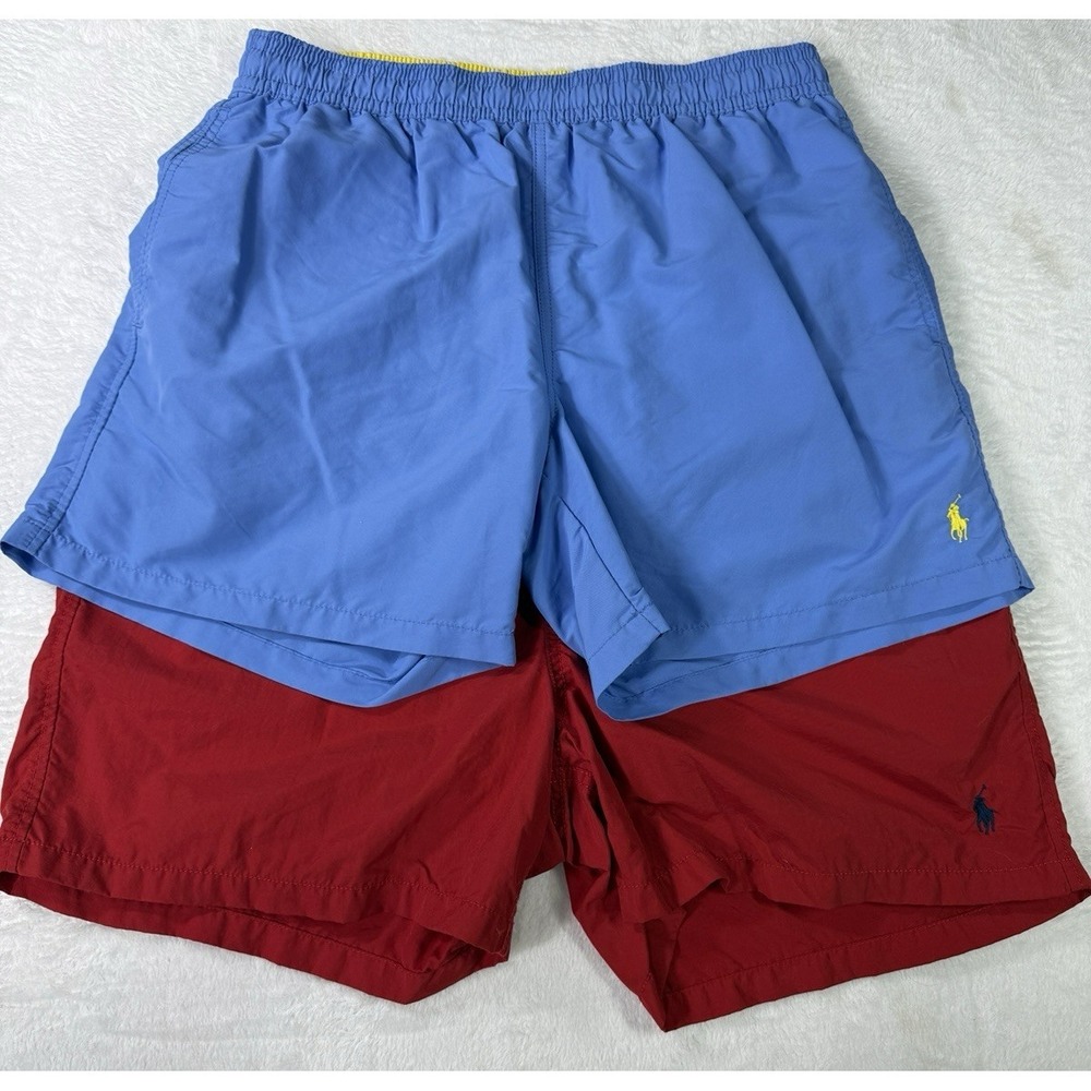 Polo Ralph Lauren Board Shorts Mens Large Blue Lot of 2 Lined Swim Surf Beach